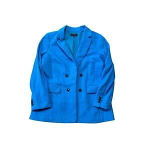 TALBOTS Cotton Blend, Bright Blue women's Blazer Size 14; Double Breasted